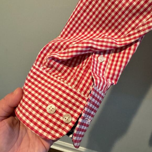 PGA Authentic Preppy Red Gingham Button Down Shirt | Men's Size L - Picture 4 of 12